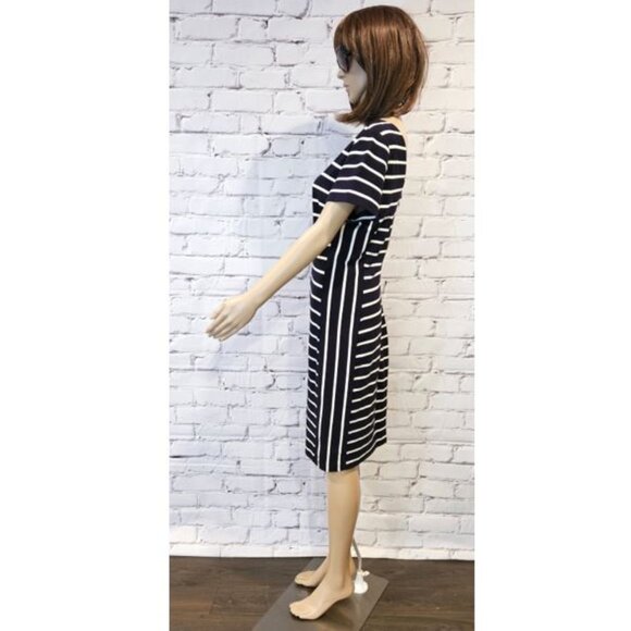 BANANA REPUBLIC, Navy and white short sleeve striped dress - Picture 8 of 15